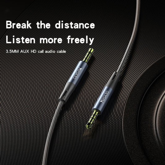 Yesido YAU43 3.5mm to 3.5mm AUX Audio Adapter Cable, Length: 1m(Black) by Yesido