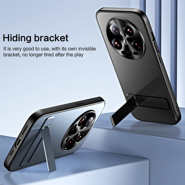 For Xiaomi 14 Ultra R-JUST RJ-61 Electroplating Frosted TPU + PC Phone Case with Holder(Grey) by R-JUST