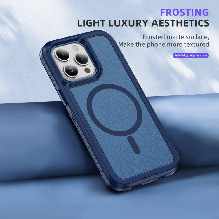 For iPhone 15 Guard Magsafe Magnetic Ring Matte Phone Case(Royal Blue) by buy2fix