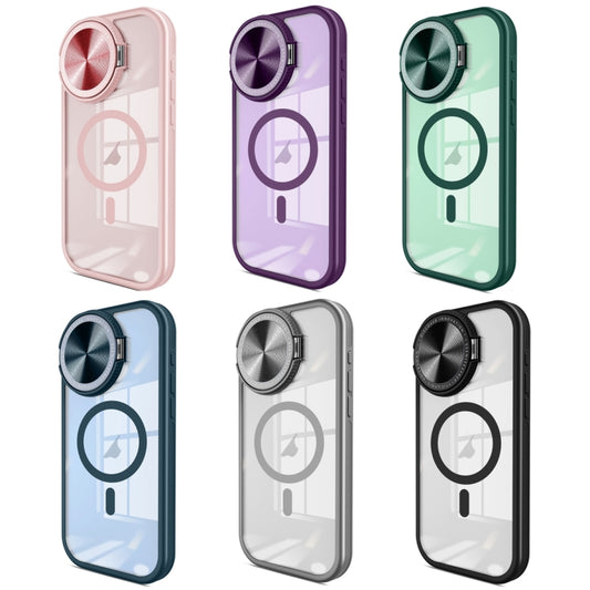 For iPhone 15 Plus Round Camshield MagSafe TPU Hybrid PC Phone Case(Green) by buy2fix