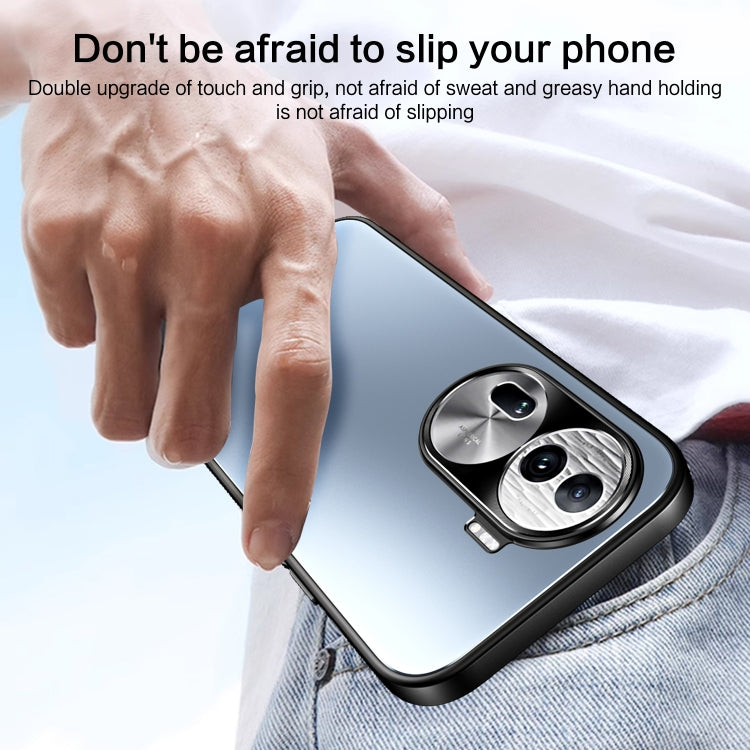 For OPPO Reno11 Global R-JUST RJ-61 Electroplating Frosted TPU + PC Phone Case(Silver) by R-JUST