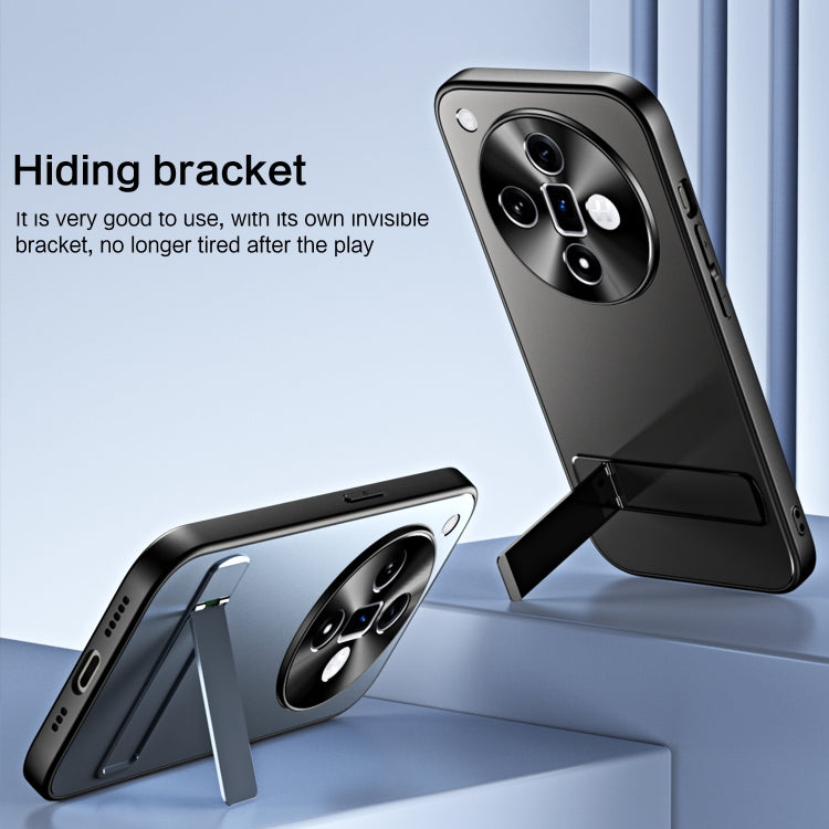 For OPPO Find X7 R-JUST RJ-61 Electroplating Frosted TPU + PC Phone Case with Holder(Silver) by R-JUST