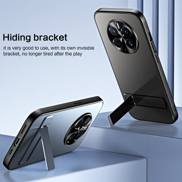 For Huawei Mate 50 R-JUST RJ-61 Electroplating Frosted TPU + PC Phone Case with Holder(Pink) by R-JUST