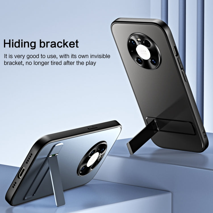 For Huawei Mate 40 R-JUST RJ-61 Electroplating Frosted TPU + PC Phone Case with Holder(Blue) by R-JUST