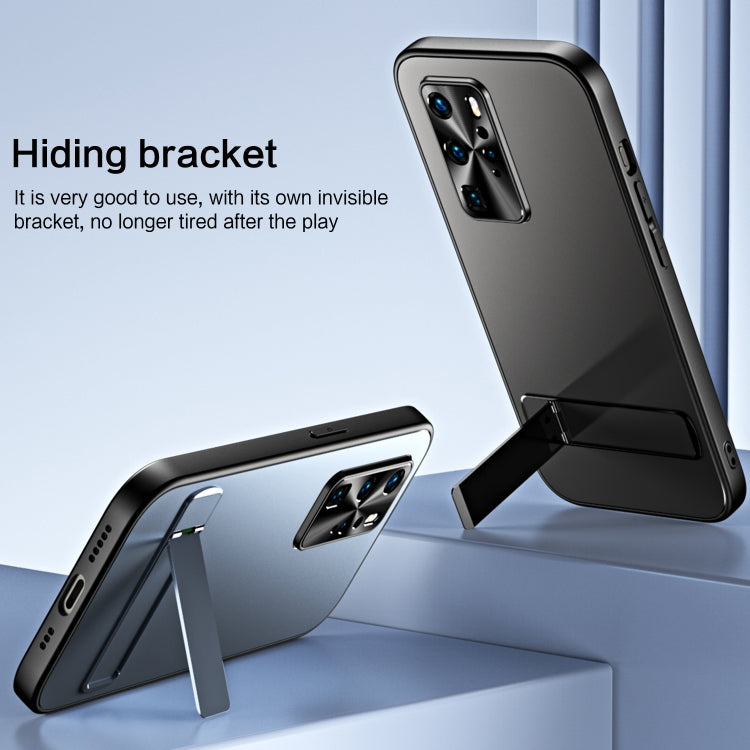 For Huawei P40 Pro R-JUST RJ-61 Electroplating Frosted TPU + PC Phone Case with Holder(Grey) by R-JUST