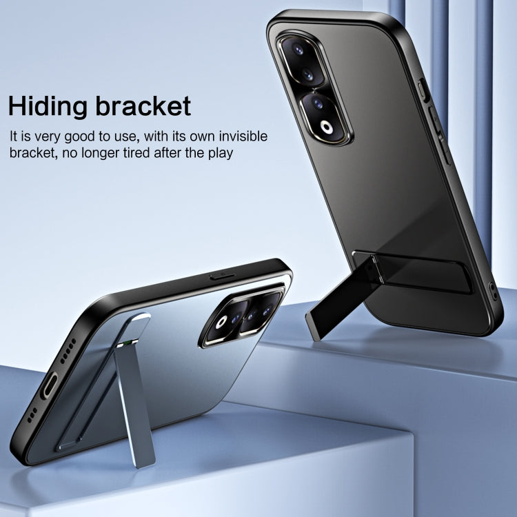 For Honor 90 Pro R-JUST RJ-61 Electroplating Frosted TPU + PC Phone Case with Holder(Grey) by R-JUST