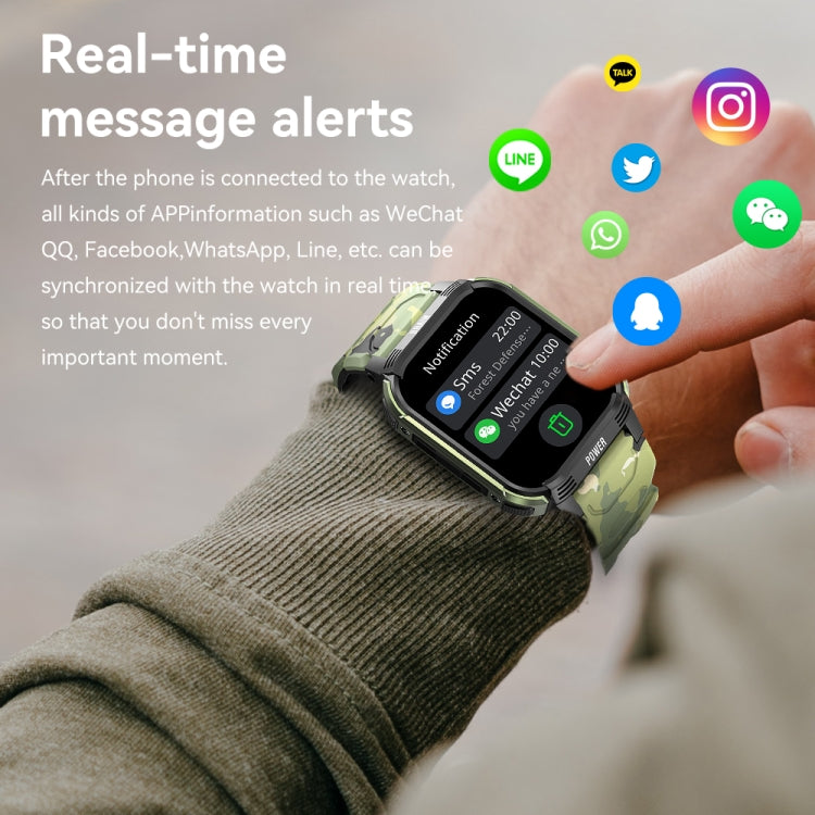 LEMFO LT08 1.85 inch TFT Screen Smart Watch Supports Bluetooth Calls(Blue Black) by LEMFO