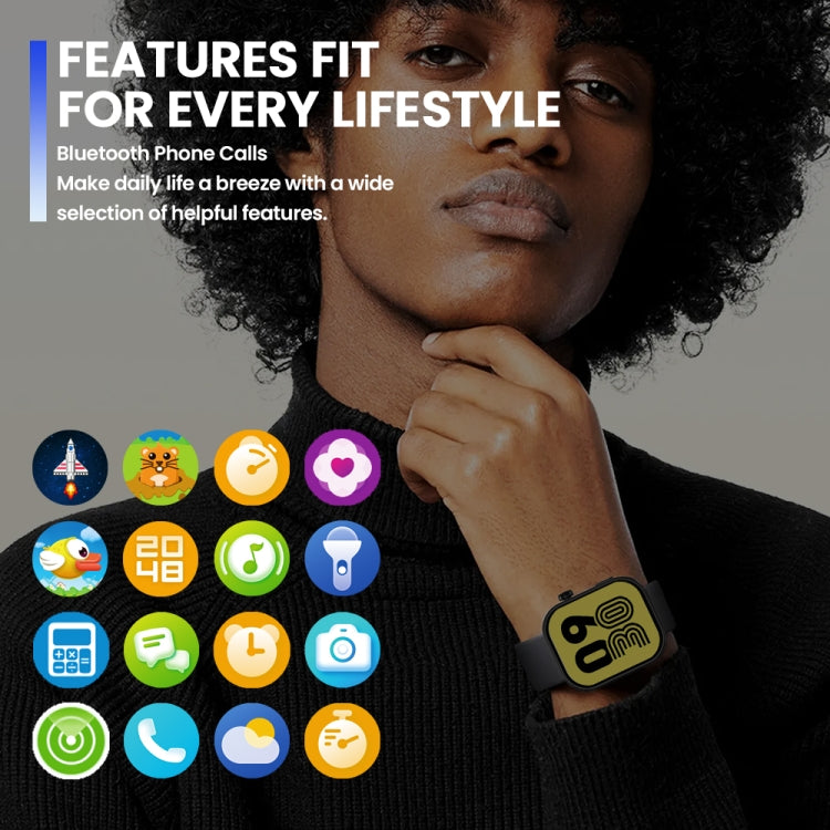 Zeblaze Btalk Plus 2.03 inch Screen Voice Calling Smart Watch, Support Heart Rate / Blood Pressure / Blood Oxygen(Black) by Zeblaze