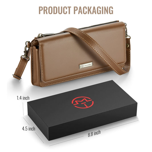 CaseMe Me30 Multi Functional Diagonal Cross Bag Phone Case(Brown) by CaseMe