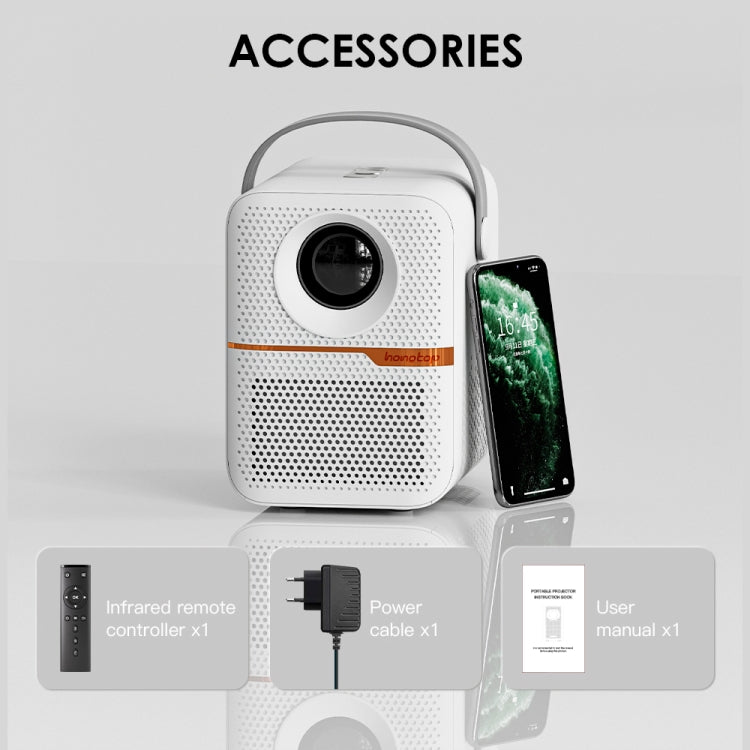 GXMO P10 Android 10 OS HD Portable WiFi Projector, Plug Type:US Plug(White) by GXMO