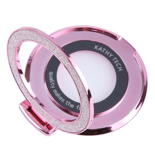 Glitter Ultra-thin Fold Plastics Phone Holder(Pink) - Ring Holder by buy2fix | Online Shopping UK | buy2fix