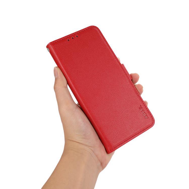 For iPhone 17 Air ABEEL Side-Magnetic Litchi Pattern Leather RFID Phone Case(Red) - iPhone 17 Air Cases by buy2fix | Online Shopping UK | buy2fix