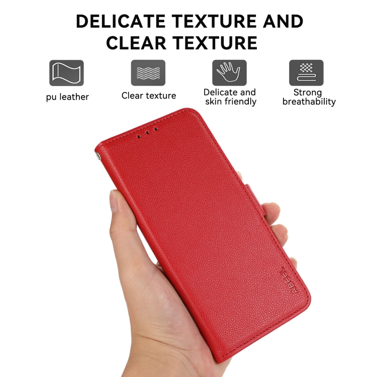 For Samsung Galaxy S23 5G ABEEL Side-Magnetic Litchi Pattern Leather RFID Phone Case(Red) by buy2fix