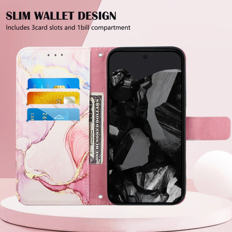 For Google Pixel 9 Pro PT003 Marble Pattern Flip Leather Phone Case(Rose Gold) by buy2fix