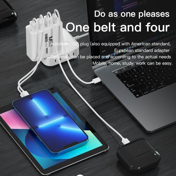Ma-Ant 60W USB-C/Type-C+3 USB Multi-port Fast Charging Charger, Plug:EU Plug(White) by buy2fix