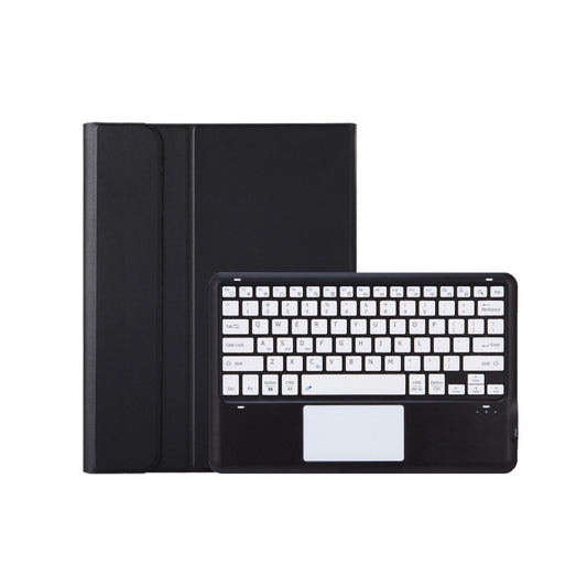 For Xiaomi Pad 6S Pro 12.4 Lambskin Texture Detachable Bluetooth Keyboard Leather Case with Touchpad(Black White) by buy2fix