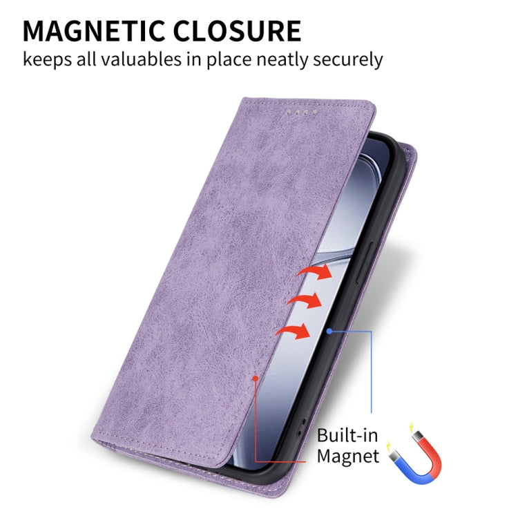 For Redmi K70 Ultra Business Solid Color Magnetic RFID Leather Phone Case(Purple) by buy2fix