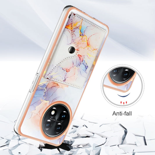 For OnePlus 11 Marble Pattern IMD Card Slot Phone Case(Galaxy Marble White) by buy2fix