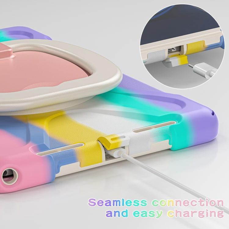 For Lenovo Tab M11 /Xiaomi Pad 11 2024 Silicone Hybrid PC Tablet Case with Holder & Shoulder Strap(Colorful Pink) by buy2fix