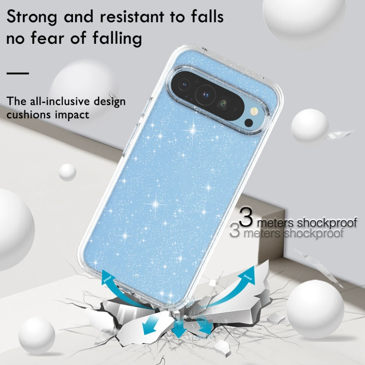 For Google Pixel 9 Terminator Style Shockproof Phone Case(Glitter White) by buy2fix