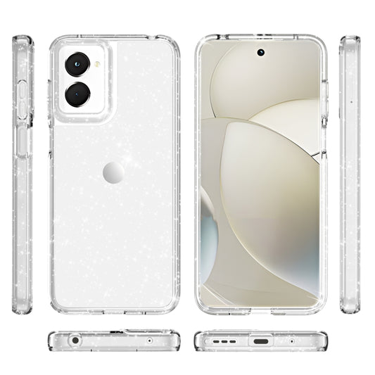 For Motorola Moto G Power 5G 2024 Terminator Style Shockproof Phone Case(Glitter White) by buy2fix