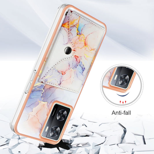 For Realme Narzo 50 5G Marble Pattern IMD Card Slot Phone Case(Galaxy Marble White) by buy2fix