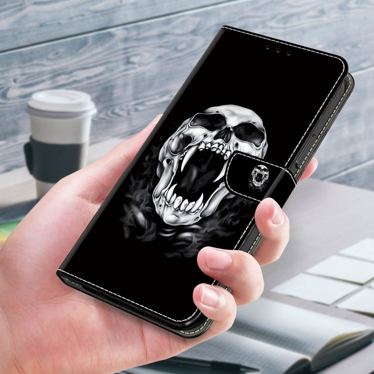 For Google Pixel 9 Crystal Painted Leather Phone case(Skull) by buy2fix