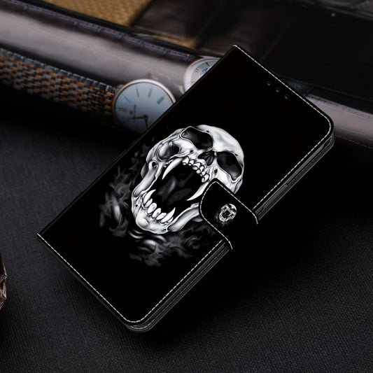 For Google Pixel 9 Pro Crystal Painted Leather Phone case(Skull) by buy2fix