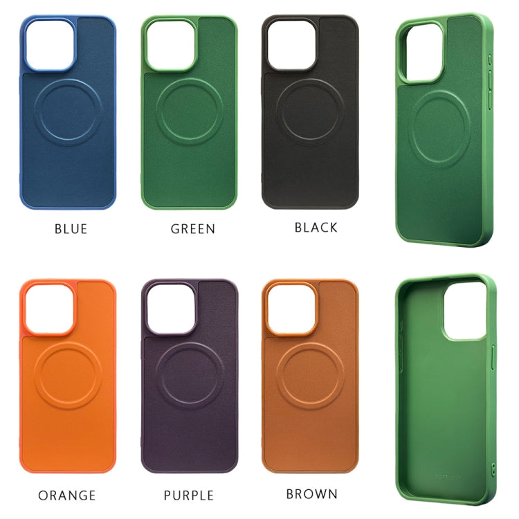 For iPhone 15 2 in 1 MagSafe Magnetic Silicone Leather Phone Case(Orange) by buy2fix