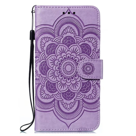 For Google Pixel 9 Sun Mandala Embossing Pattern Phone Leather Case(Purple) by buy2fix