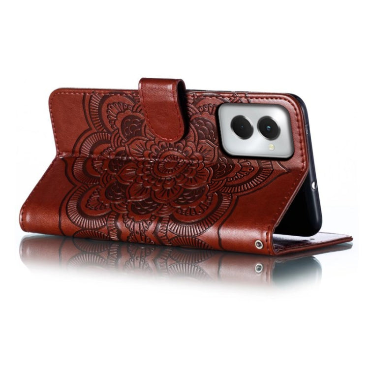 For Motorola Moto G Power 5G 2024 Sun Mandala Embossing Pattern Phone Leather Case(Brown) by buy2fix