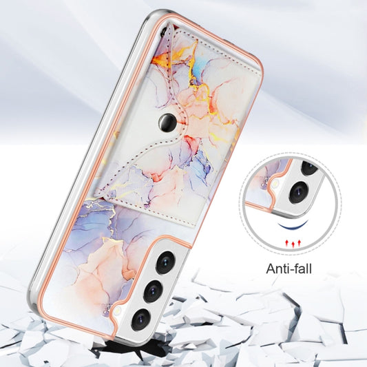 For Samsung Galaxy S22+ 5G Marble Pattern IMD Card Slot Phone Case(Galaxy Marble White) by buy2fix