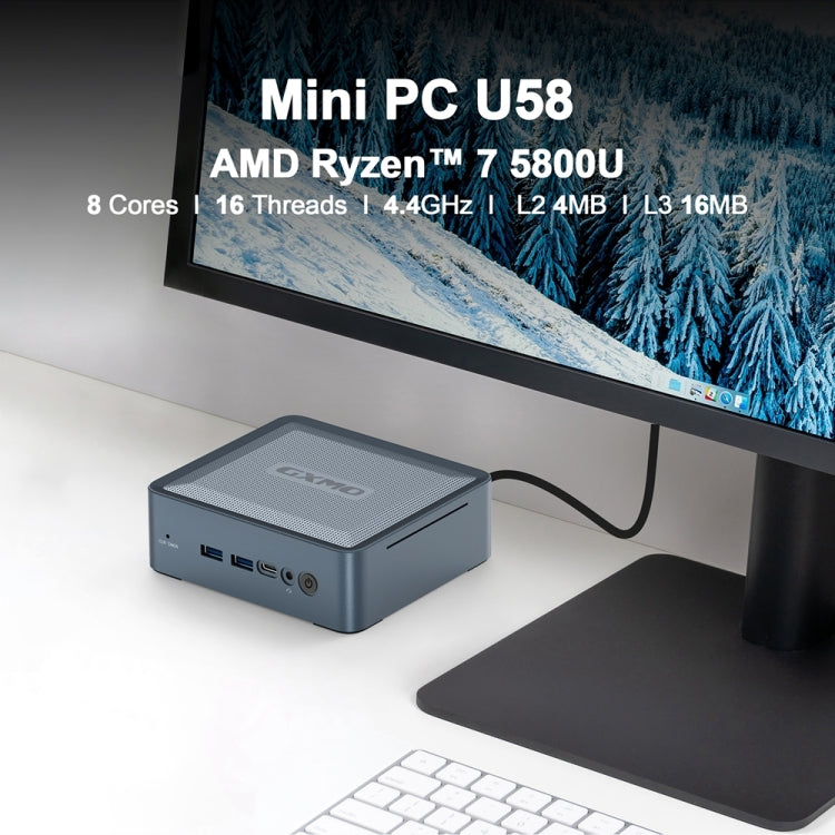 GXMO U58 Windows 11 AMD Ryzen 7-5825U 8 Core Processor Mini Computer, Specification:Without RAM & SSD - Windows Mini PCs by GXMO | Online Shopping UK | buy2fix