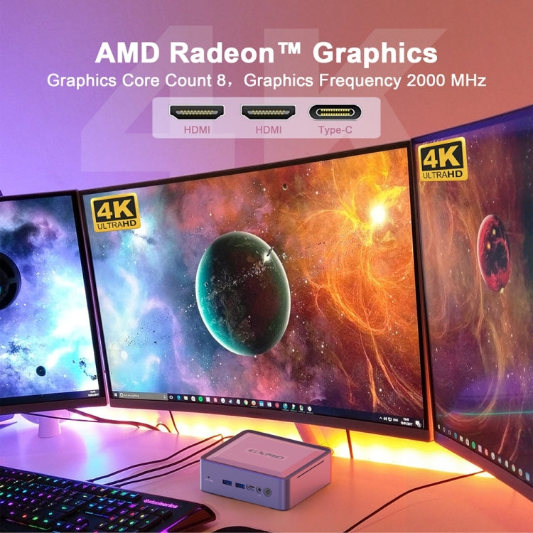 GXMO U58 Windows 11 AMD Ryzen 7-5825U 8 Core Processor Mini Computer, Specification:Without RAM & SSD - Windows Mini PCs by GXMO | Online Shopping UK | buy2fix