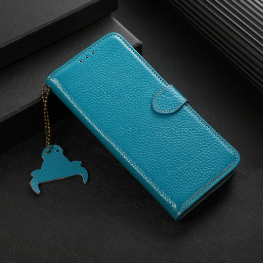 For Google Pixel 10 Pro / 9 Pro Genuine Leather Litchi Texture RFID Leather Phone Case(Blue) by buy2fix