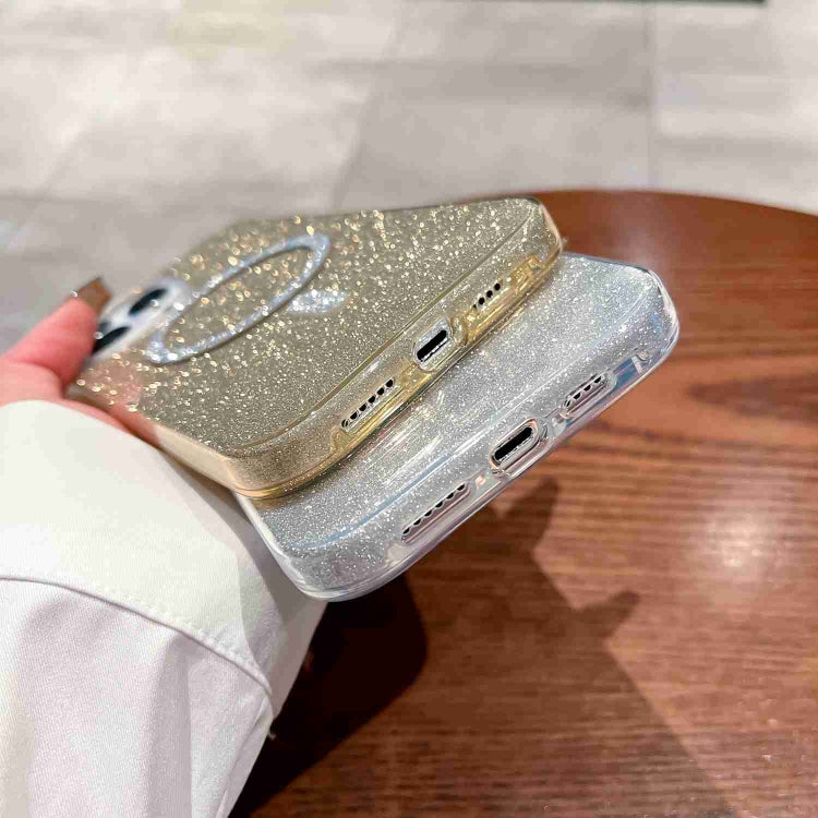 For iPhone 14 Pro Max Glitter MagSafe Magnetic TPU Phone Case(Gold) by buy2fix