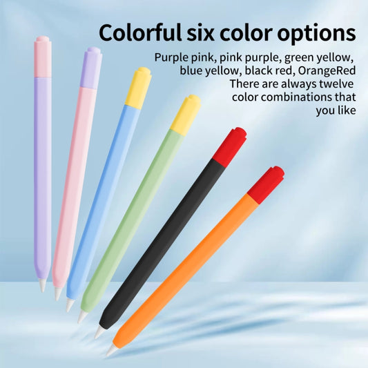 For Apple Pencil (USB-C) Double Cap Contrasting Color Silicone Protective Case(Pink) by buy2fix