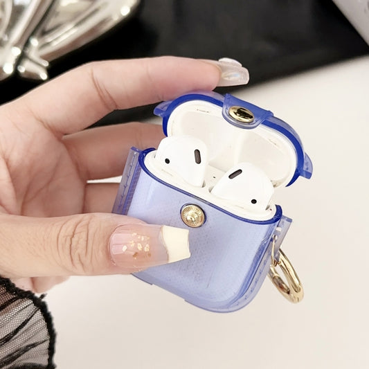 For AirPods 1 / 2 Magnetic Clear Armor TPU TWS Earphone Cover(Blue) by buy2fix