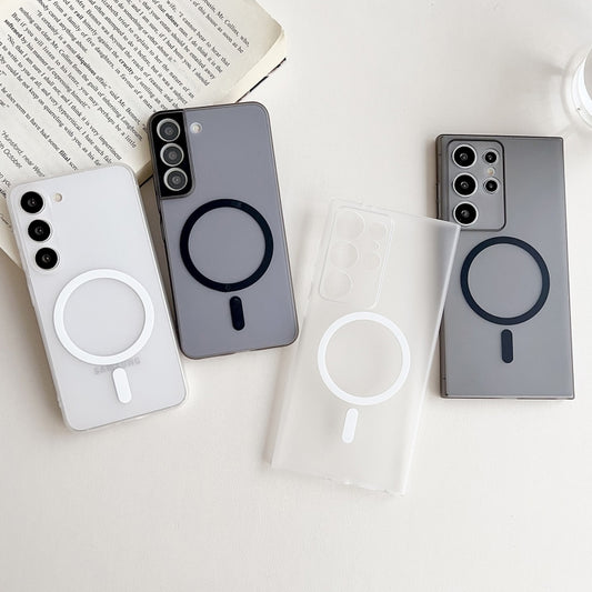 For Samsung Galaxy S22 5G Ultra-thin MagSafe Frosted PC Phone Case(Transparent) by buy2fix