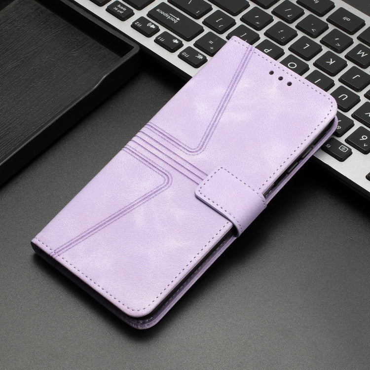 For Samsung Galaxy S24+ 5G Triangle Solid Color Leather Phone Case(Purple) by buy2fix