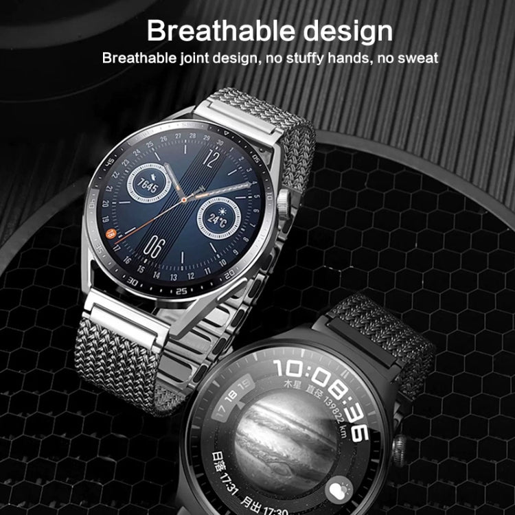 For Huawei Watch 4 / 4 Pro 22mm Magnetic Clasp Braided Chain Stainless Steel Watch Band(Titanium Gray) by buy2fix