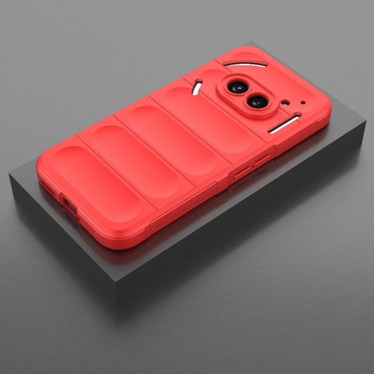 For Nothing Phone 2a Magic Shield TPU + Flannel Phone Case(Red) by buy2fix