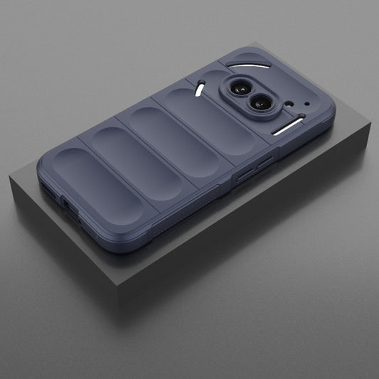 For Nothing Phone 2a Magic Shield TPU + Flannel Phone Case(Dark Blue) by buy2fix