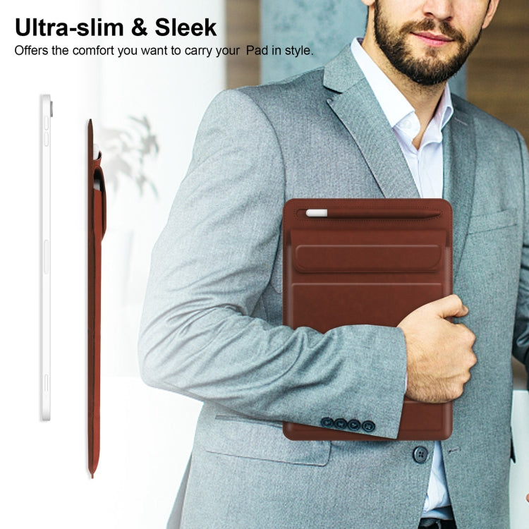 Fold Stand Magnetic Tablet Sleeve Case Liner Bag with Pen Slot For iPad 9.7 / 10.2 / 10.5 / 10.9 / 11 inch(Brown) - iPad Pro 11 (2022/2021) Cases by buy2fix | Online Shopping UK | buy2fix
