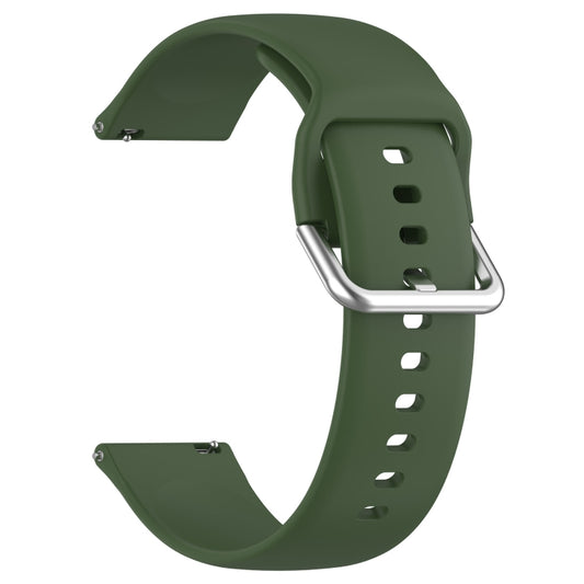 For CMF Watch Pro D395 / Watch Pro 2 22mm Solid Color Silver Buckle Silicone Watch Band, Size:L(Army Green) by buy2fix