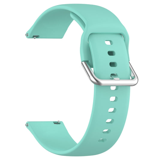 For CMF Watch Pro D395 / Watch Pro 2 22mm Solid Color Silver Buckle Silicone Watch Band, Size:L(Teal) by buy2fix