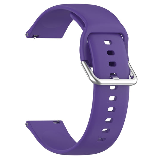 For CMF Watch Pro D395 / Watch Pro 2 22mm Solid Color Silver Buckle Silicone Watch Band, Size:L(Purple) by buy2fix