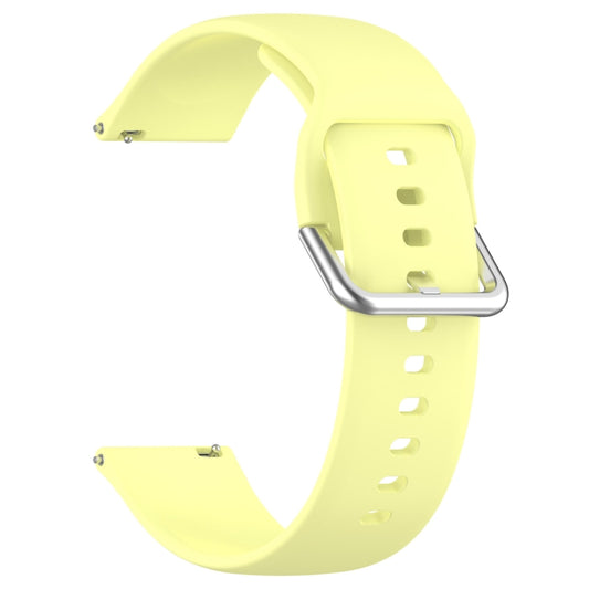 For CMF Watch Pro D395 / Watch Pro 2 22mm Solid Color Silver Buckle Silicone Watch Band, Size:S(Yellow) by buy2fix