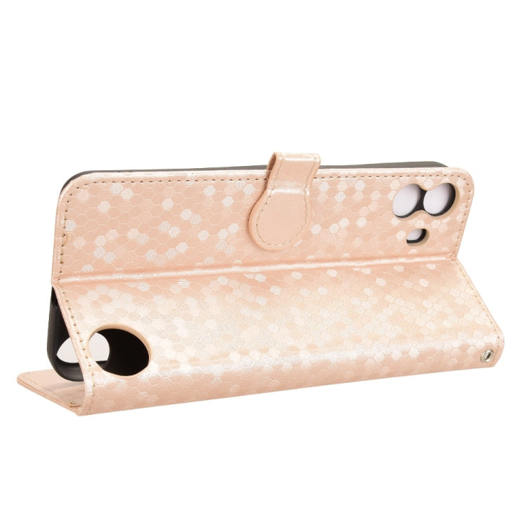 For Nothing CMF Phone 1 Honeycomb Dot Texture Leather Phone Case(Gold) - Nothing Cases by buy2fix | Online Shopping UK | buy2fix