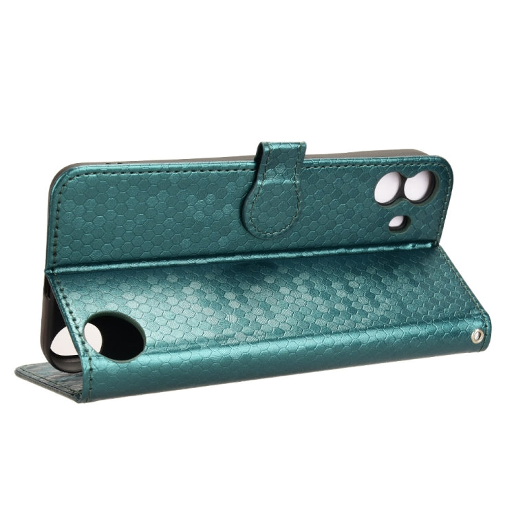 For Nothing CMF Phone 1 Honeycomb Dot Texture Leather Phone Case(Green) - Nothing Cases by buy2fix | Online Shopping UK | buy2fix